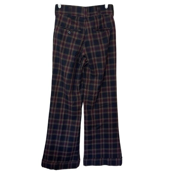 Vintage Unbranded High Waist Wide Leg Plaid Pants Size S? Academia Fall Preppy - Picture 2 of 7